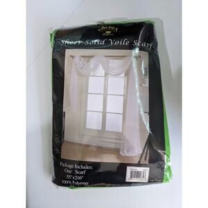 NEW Golden Sheer Solid Voile Scarf 55" x 216" Window Treatment Lime Green